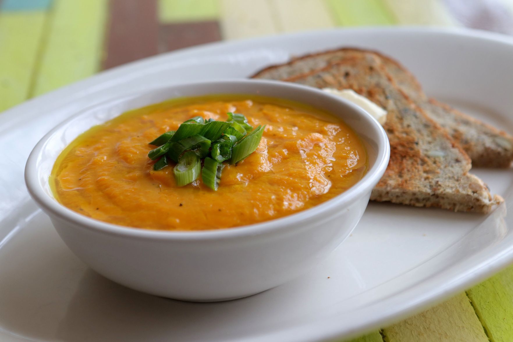 The Carrot, Ginger and Turmeric soup at Kitchen House Coffee